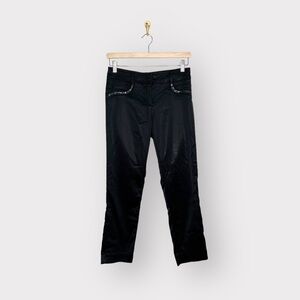 CACHÉ Vintage Black Satin Trouser Pants (Sz 4)